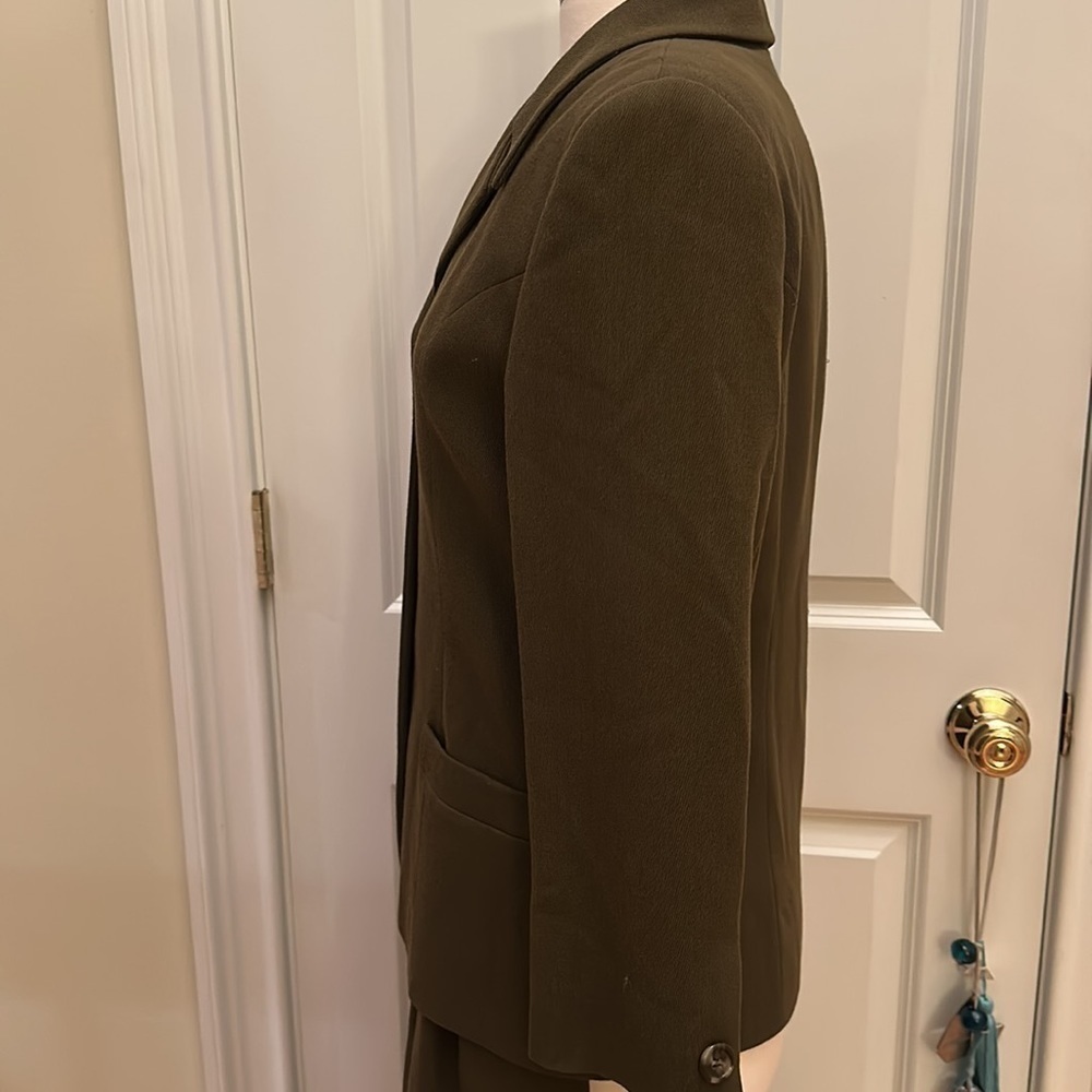 Burberrys Vintage Olive Green Wool Blend Pant Suit 6-10 - Picture 8 of 16
